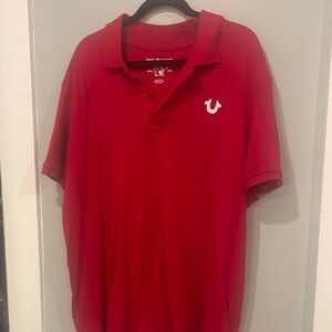 True Religion Red Polo Shirt Classic Sporty Design